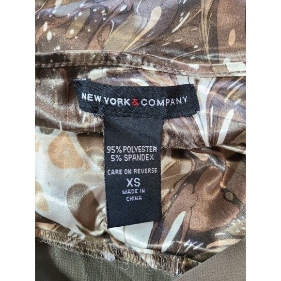 NY&C Brown Paisley Camisole XS Shelf Bra Spaghetti Strap Stretch Tank Top - Picture 3 of 5